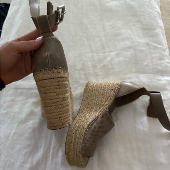 Brown Espadrille Wedge Sandals - Picture 4 of 4